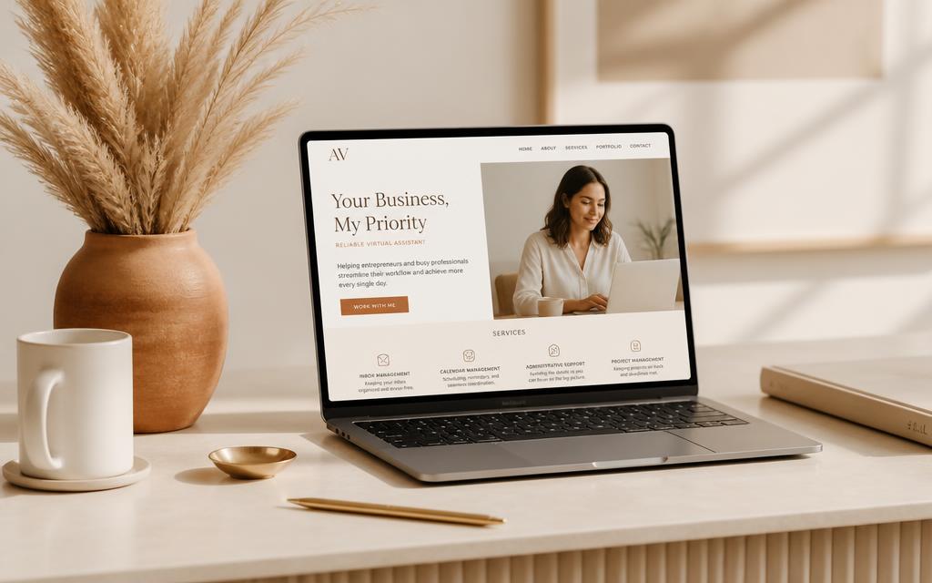 Professional portfolio template for virtual assistants and freelancers